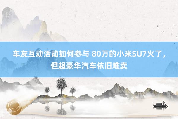 车友互动活动如何参与 80万的小米SU7火了，但超豪华汽车依旧难卖