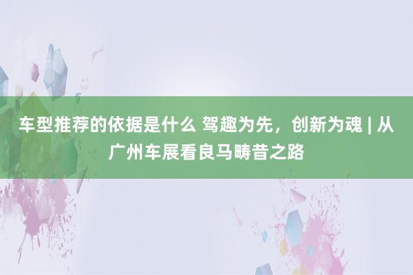 车型推荐的依据是什么 驾趣为先，创新为魂 | 从广州车展看良马畴昔之路