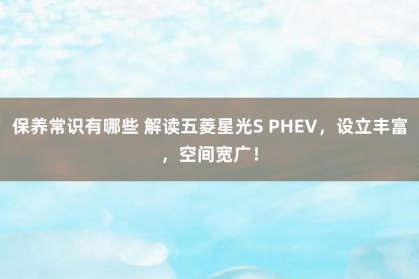 保养常识有哪些 解读五菱星光S PHEV，设立丰富，空间宽广！