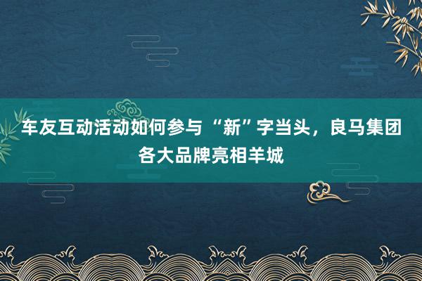 车友互动活动如何参与 “新”字当头，良马集团各大品牌亮相羊城