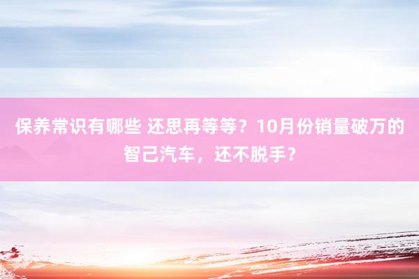 保养常识有哪些 还思再等等？10月份销量破万的智己汽车，还不脱手？