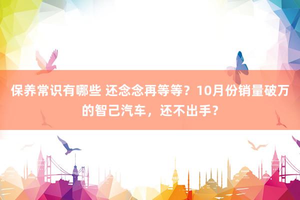 保养常识有哪些 还念念再等等？10月份销量破万的智己汽车，还不出手？