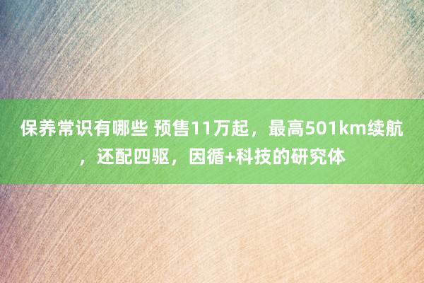 保养常识有哪些 预售11万起，最高501km续航，还配四驱，因循+科技的研究体