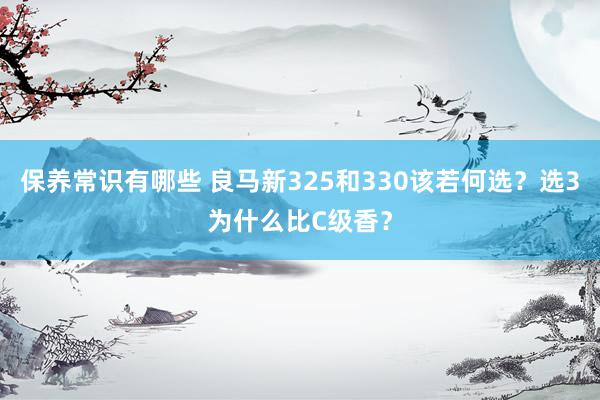 保养常识有哪些 良马新325和330该若何选？选3为什么比C级香？