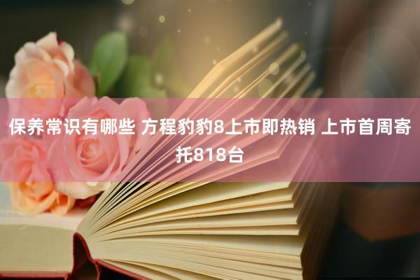 保养常识有哪些 方程豹豹8上市即热销 上市首周寄托818台