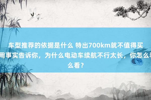 车型推荐的依据是什么 特出700km就不值得买！用事实告诉你，为什么电动车续航不行太长，你怎么看？