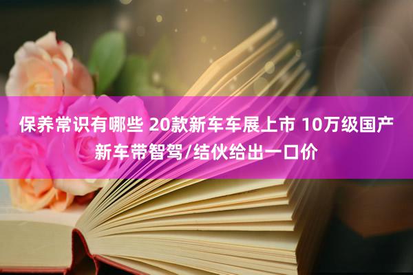 保养常识有哪些 20款新车车展上市 10万级国产新车带智驾/结伙给出一口价