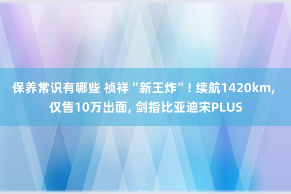 保养常识有哪些 祯祥“新王炸”! 续航1420km, 仅售10万出面, 剑指比亚迪宋PLUS