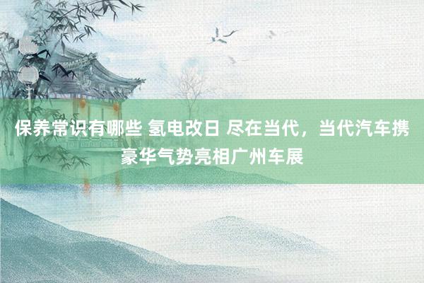 保养常识有哪些 氢电改日 尽在当代，当代汽车携豪华气势亮相广州车展