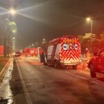 Fiat Punto pega fogo e interdita Eixão Sul no DF